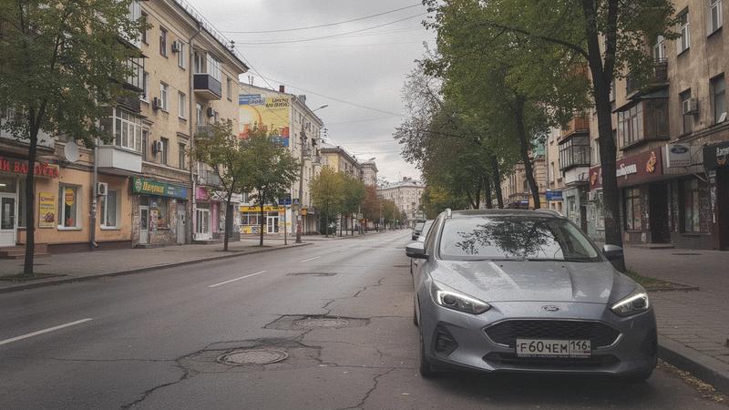 Rental car parked on a Kyiv city street